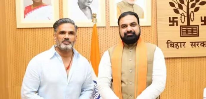 सुनील शेट्टी ने बिहार के मुख्यमंत्री सम्राट चौधरी से मुलाकात की